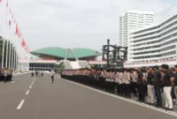 Polisi menyiagakan ribuan personel untuk mengamankan aksi demonstrasi pengemudi Ojol dan mahasiswa di kawasan Istana dan DPR/MPR, Jakarta Pusat. Dok-Polri