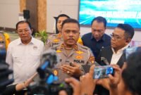 Kakorlantas Polri Irjen Agus Suryonugroho saat mengumumkan pembekuan strobo dan sirene ‘tot tot wuk wuk’ kendaraan resmi. Dok-Polri