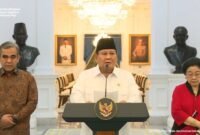 Presiden Prabowo Subianto melantik menteri baru Kabinet Merah Putih di Istana Negara, Senin (8/9/2025). Reshuffle ini menandai pergantian lima kementerian dan pembentukan satu kementerian baru. Foto-Setpres
