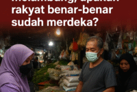 Warga antre membeli kebutuhan pokok di pasar tradisional Jakarta menjelang peringatan HUT RI ke-80, saat harga pangan terus melonjak. (Dok-Onlinews)