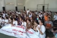 Puluhan nakes RS Misi Rangkasbitung menggelar demo menuntut pembayaran jaspel, Banten, 24 September 2025. Dok: Istimewa