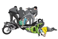 Ilustrasi pengendara motor penganiayaan. Dok: Istmewa