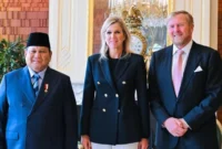 Prabowo Subianto bersama Ratu Máxima dan Raja Willem-Alexander dalam pertemuan bilateral di Belanda. Dok: Sekpres
