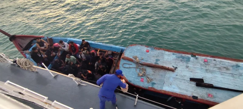 Polairud Baharkam Polri amankan 29 PMI ilegal di Perairan Tanjung Balai. Dok: Polri