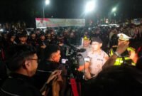 Personel Polda Metro Jaya melakukan patroli skala besar di Jakarta untuk mengantisipasi kerusuhan dan kerumunan massa, Selasa (9/9/2025). Dok-Polri