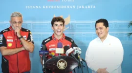 Marc Marquez memuji Sirkuit Mandalika, NTB, saat persiapan MotoGP 2025. Dok: Sekpres