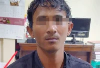 Rian (27) tertangkap mencuri motor milik mantan mertuanya di Kampung Pegadungan, Desa Jaya Sampurna, Kabupaten Bekasi. Foto-Fahmi