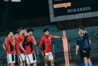 Skuad Indonesia U-23 menjalani latihan terakhir jelang laga hidup-mati kontra Korea Selatan di Stadion Gelora Delta, Sidoarjo. Dok-PSSI