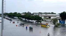 Petugas BNPB berjuang mengevakuasi warga di tengah banjir yang merendam Kota Semarang, Jawa Tengah, Kamis (30/10/2025). (Ist)
