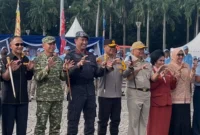 Komjen Suyudi Ario Seto memimpin apel kebangsaan sekaligus launching program “Jaga Jakarta Tanpa Narkoba” di Monas, Jakarta, Kamis (30/10/2025). (TVRI)