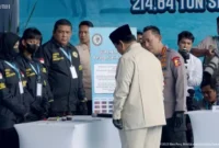 Presiden Prabowo Subianto memimpin pemusnahan 214 ton barang bukti narkoba di Lapangan Bhayangkara Mabes Polri, Jakarta.