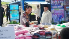 Presiden Prabowo Subianto menghadiri acara pemusnahan barang bukti narkoba di Lapangan Bhayangkara, Mabes Polri, Jakarta. (Ist)