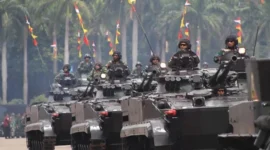 Prajurit Kostrad Pratu Johari Alfarizi gugur setelah terjatuh dari tank Marder jelang HUT ke-80 TNI di Monas. Dok: Pasmar 1