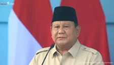 Presiden Prabowo Subianto memberi amanat di upacara HUT ke-80 TNI di Monas, Jakarta