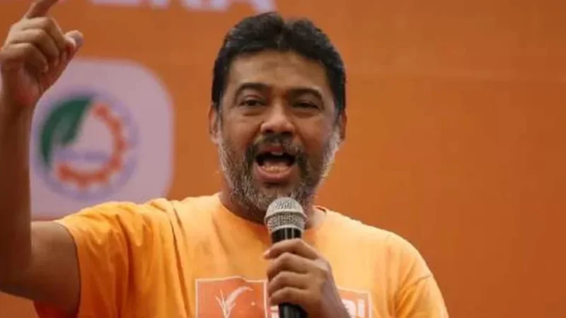 Presiden Partai Buruh Said Iqbal menyampaikan tuntutan kenaikan upah minimum 2026. Dok: KSPI