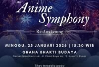 Konser Orkestra Anime Symphony akan berlangsung di Graha Bhakti Budaya, pada 25 Januari 2026