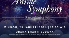 Konser Orkestra Anime Symphony akan berlangsung di Graha Bhakti Budaya, pada 25 Januari 2026