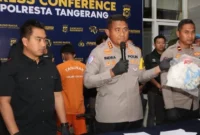 Kapolresta Tangerang merilis pengungkapan kasus pembunuhan Danu Warta Saputra. (Posnews/Ist)