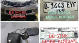 Barang bukti mobil curian kasus polisi gadungan di Rest Area Cibubur. (Posnews/Ist)
