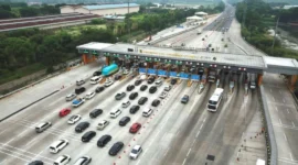 Kepadatan kendaraan di Tol Jakarta-Cikampek saat arus mudik Lebaran 2026. (Posnews/Ist)