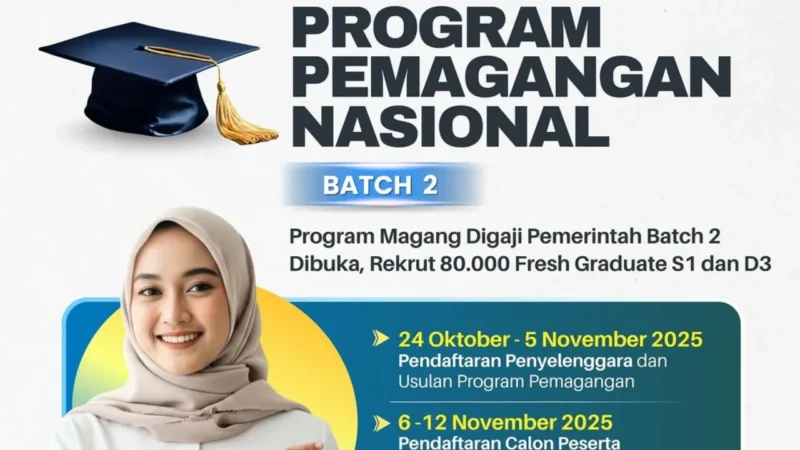 Peserta program pemagangan nasional mengikuti seleksi magang pemerintah Batch 2 tahun 2025 di Jakarta. (@kantorstafpresidenri)