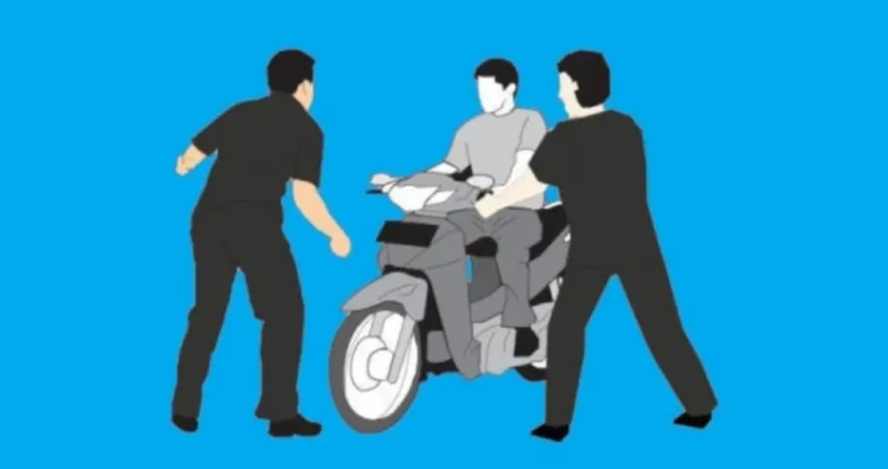 Lokasi pencurian motor di samping Hotel Le-Meridien, Tanah Abang, Jakarta Pusat. Polisi buru dua pelaku bermodus leasing palsu. (Posnews/Ist)