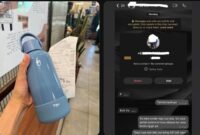 Tumbler warna biru milik Anita Dewi yang hilang di KRL.