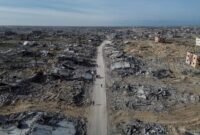 Reruntuhan kota Rafah setelah dibombardir oleh tentara Israel. Dok: Istimewa.