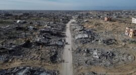Reruntuhan kota Rafah setelah dibombardir oleh tentara Israel. Dok: Istimewa.