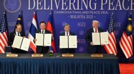 Thailand dan Kamboja setujui gencatan senjata yang ditengahi oleh Trump dan Malaysia pada beberapa bulan yang lalu. Dok: Istimewa.
