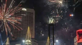 Suasana Jalan Sudirman–Thamrin Jakarta di malam perayaan Tahun Baru. (Posnews/Ist)