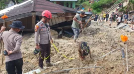 Tim SAR menyisir puing dan lumpur di lokasi banjir bandang Sumatera. (Posnews/Ist)
