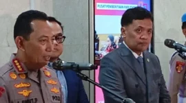 Kapolri Jenderal Listyo Sigit Prabowo usai rapat dengan Komisi III DPR RI membahas wacana pelibatan TNI dalam penanganan terorisme. (Posnews/Ist)
