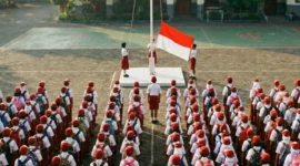 Upacara Bendera serentak di hari pertama semester genap 2026. (Artificial Inteligence)