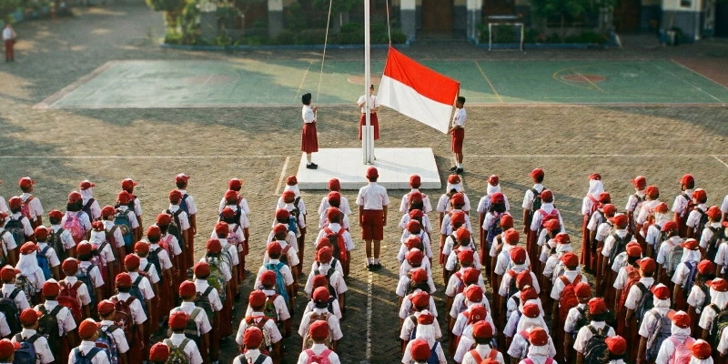 Upacara Bendera serentak di hari pertama semester genap 2026. (Artificial Inteligence)