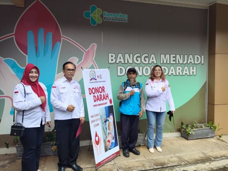 Ormas GPIB menggelar aksi donor darah di RS Fatmawati, Jakarta Selatan.