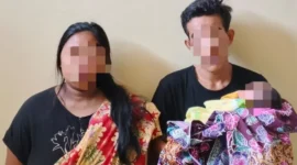 Petugas Polda Sumatera Selatan menangani kasus penjualan bayi melalui media sosial di Palembang. (Posnews/Ist)
