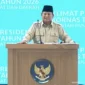 Presiden Prabowo Subianto menyampaikan peringatan dampak Perang Dunia Ketiga saat Rakornas 2026 di Bogor. (Posnews/Ist)