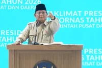 Presiden Prabowo Subianto memberi sambutan di Masjid Istiqlal saat Pengukuhan Pengurus MUI 2025–2030. (Posnews/Ist)