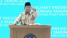 Presiden Prabowo Subianto memberi sambutan di Masjid Istiqlal saat Pengukuhan Pengurus MUI 2025–2030. (Posnews/Ist)