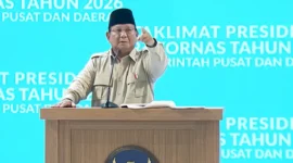 Presiden Prabowo Subianto memberi sambutan di Masjid Istiqlal saat Pengukuhan Pengurus MUI 2025–2030. (Posnews/Ist)