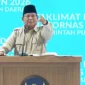 Presiden Prabowo Subianto memberi sambutan di Masjid Istiqlal saat Pengukuhan Pengurus MUI 2025–2030. (Posnews/Ist)