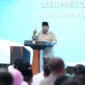 Presiden Prabowo Subianto menyampaikan pidato tegas soal penegakan hukum dalam acara Economic Outlook 2026 di Jakarta. (Posnews/Setpres)