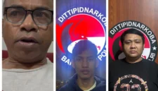 Bareskrim Polri mengamankan tersangka jaringan narkoba Erwin Iskandar beserta barang bukti ponsel dan alat hisap sabu di Jakarta. (Posnews/Ist)