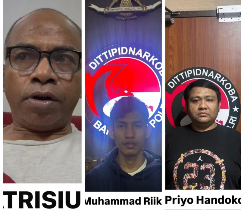 Bareskrim Polri mengamankan tersangka jaringan narkoba Erwin Iskandar beserta barang bukti ponsel dan alat hisap sabu di Jakarta. (Posnews/Ist)