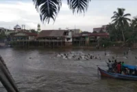 Festival Hagaf di Sungai Kualuh Gunting Saga Labuhanbatu Utara. (Posnews/Analisa)