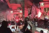 Sejumlah remaja diamankan polisi usai konvoi liar dan menyalakan petasan di Pesanggrahan Jakarta Selatan. (Posnews/Ist)