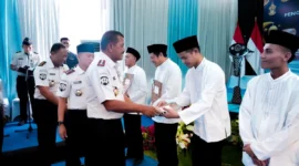 Warga binaan di lapas menerima remisi Idulfitri dari Direktorat Jenderal Pemasyarakatan dengan sebagian langsung bebas pada Lebaran 2026. (Posnews/Ist)