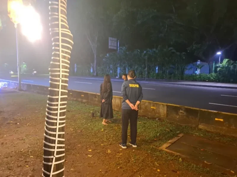 Petugas keamanan berjaga di depan gerbang Istana Merdeka saat mengamankan wanita yang diduga melakukan percobaan bunuh diri. (Posnews/Ist)