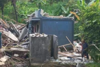 Rumah warga rusak akibat gerakan tanah di Sukabumi Jawa Barat. (Posnews/BNPB)